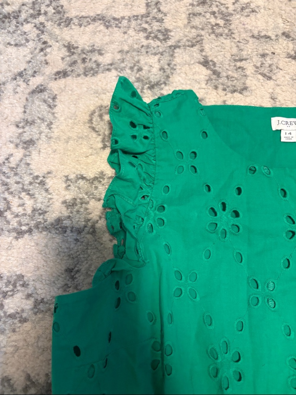 J. Crew Green Eyelet Midi Dress - Picture 6 of 11